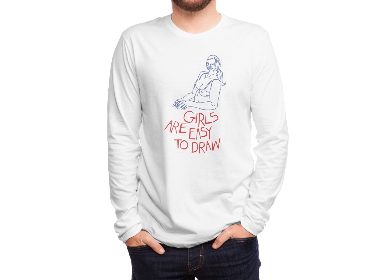 1272x920 Girls Are Easy To Draw - Long Sleeve Shirt Drawing