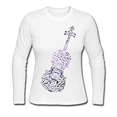 385x385 violin line drawing space womens casual t shirt crew neck long - Long Sleeve Shirt Drawing