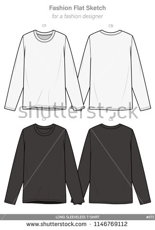 318x470 Long Sleeve T Shirts Fashion Flat Sketches Technical Drawings Teck - Long Sleeve T Shirt Drawing