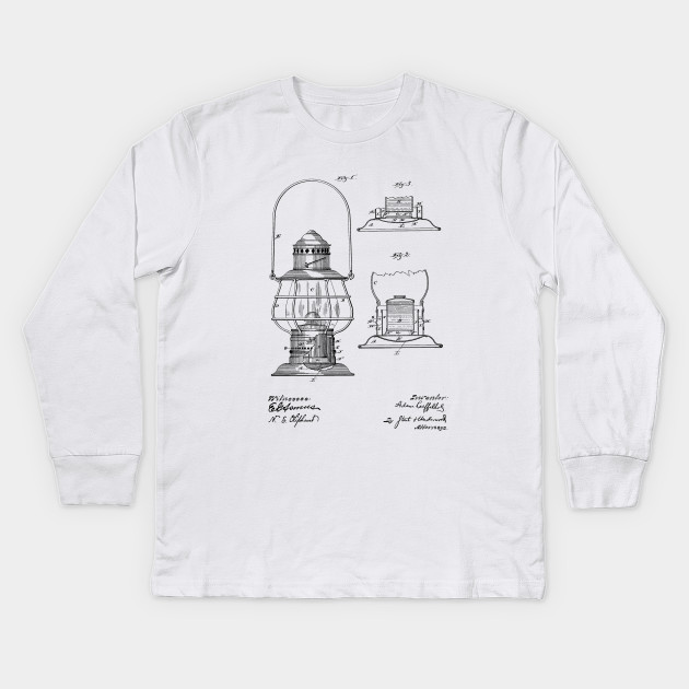 630x630 Lantern Vintage Patent Hand Drawing - Long Sleeve T Shirt Drawing