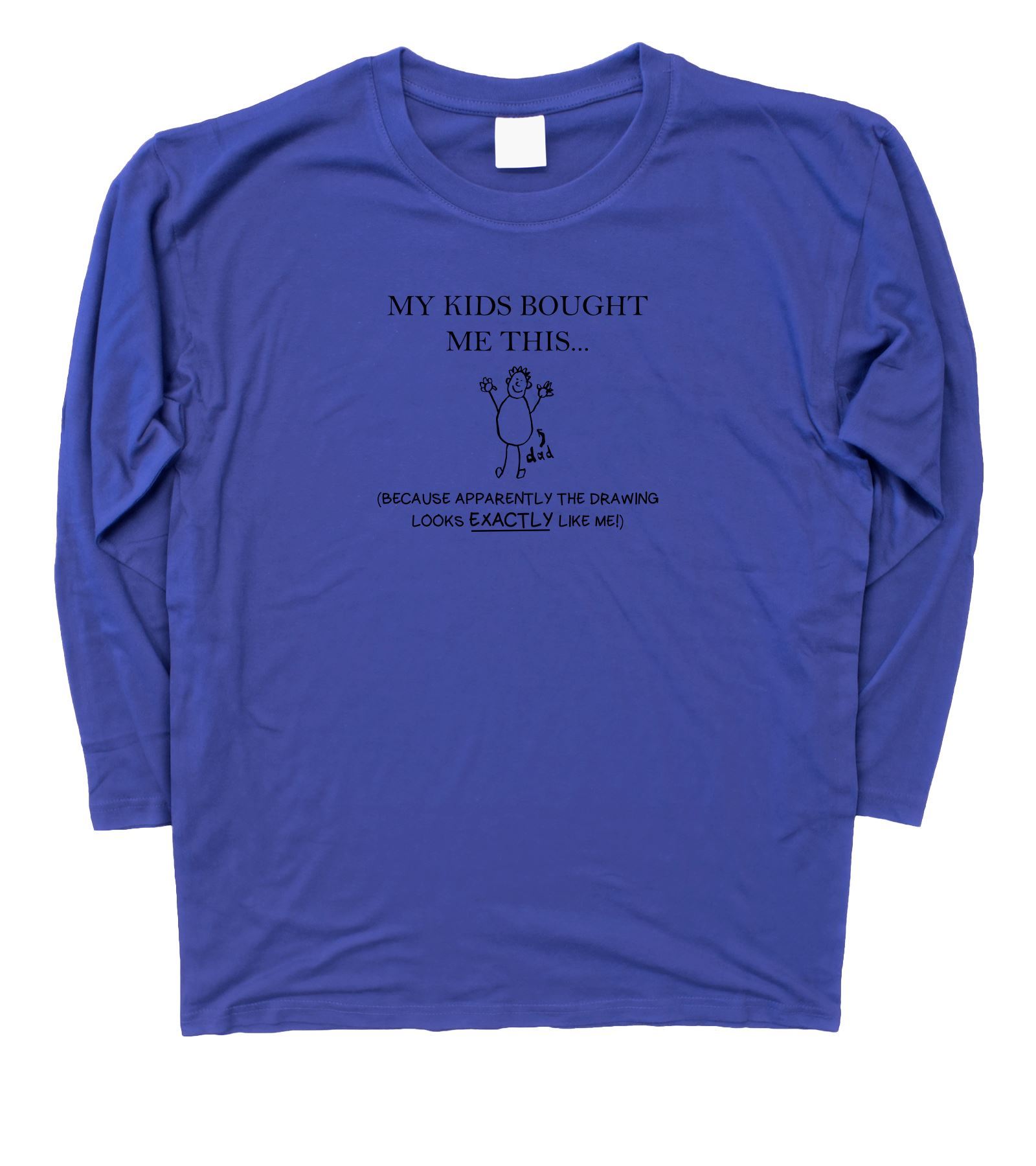 1600x1800 mens father day kids drawing funny daddy long sleeve t shirt s - Long Sleeve T Shirt Drawing