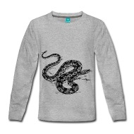 190x190 Snake Drawing Kids' Premium Longsleeve Shirt Spreadshirt - Long Sleeve T Shirt Drawing