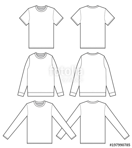 448x500 sweatshirt long sleeve t shirt set fashion flat technical drawing - Long Sleeve T Shirt Drawing