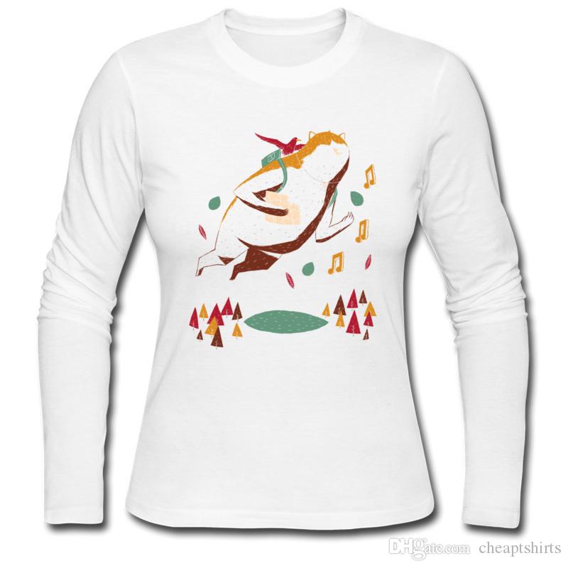 800x800 Tee Shirts For Girl Simple Drawing Printed Whimsical Flying Cat - Long Sleeve T Shirt Drawing