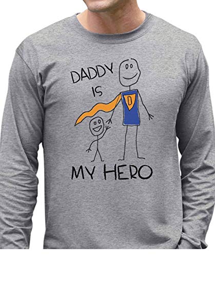 419x550 daddy is my hero kids drawing - Long Sleeve T Shirt Drawing