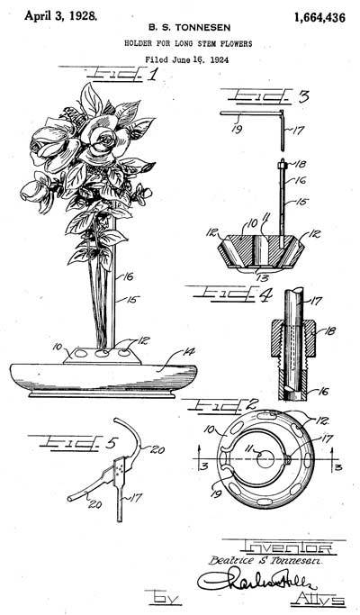 400x683 holder for long stem flowers patent beatrice tonnesen - Long Stem Rose Drawing