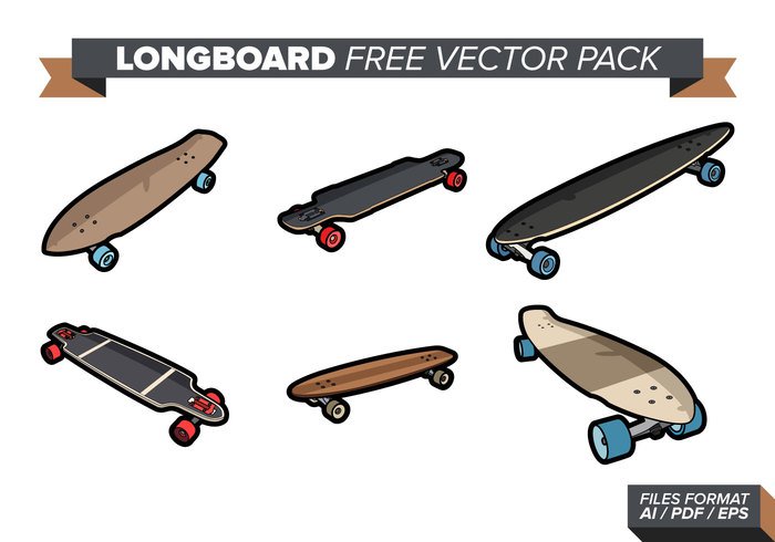 700x490 Longboard Free Vector Pack - Longboard Drawing
