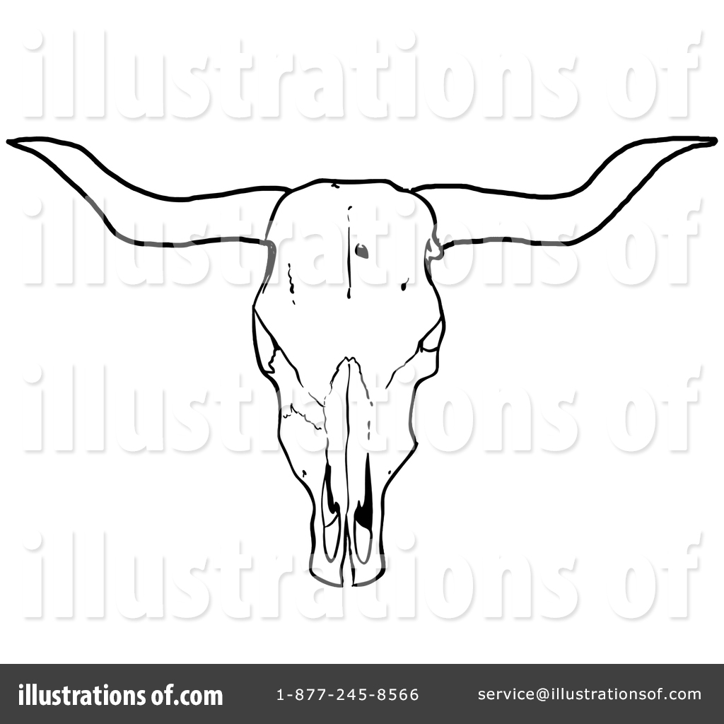 1024x1024 longhorn cattle clipart drawing - Longhorn Bull Drawing