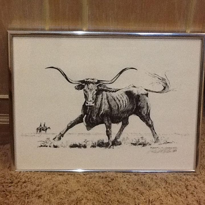 720x720 Robert A Gartland - Longhorn Drawing