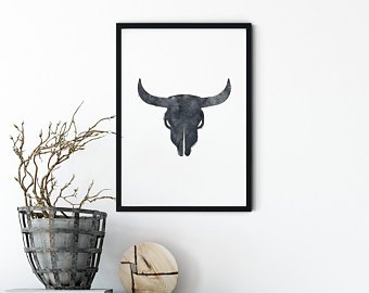 340x270 Bull Skull Drawing Etsy - Longhorn Skull Drawing