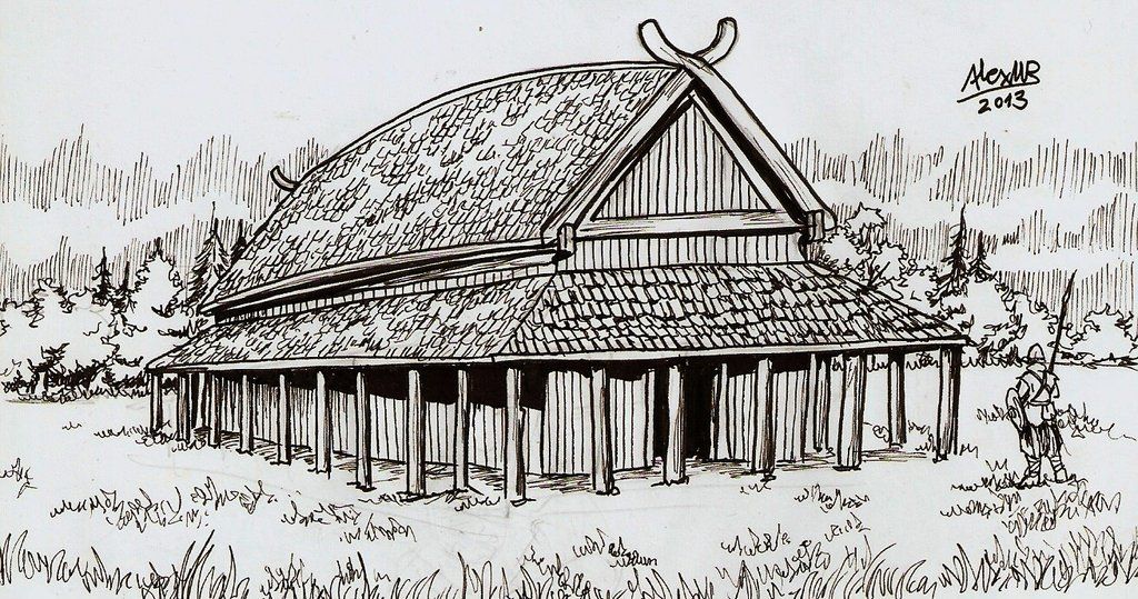 1024x539 how large is a norse longhouse - Longhouse Drawing