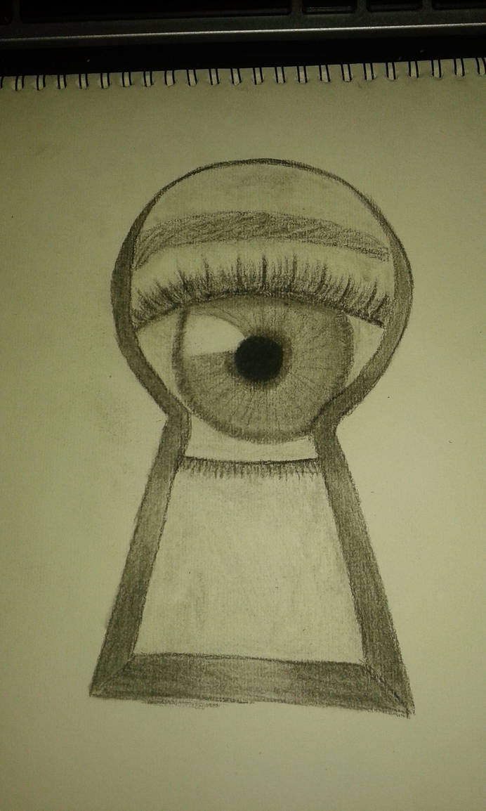 692x1154 Drawing - Looking Through A Keyhole Drawing