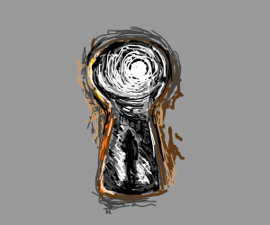 300x250 Looking Through Keyhole Man Under Streetlight Drawing - Looking Through A Keyhole Drawing