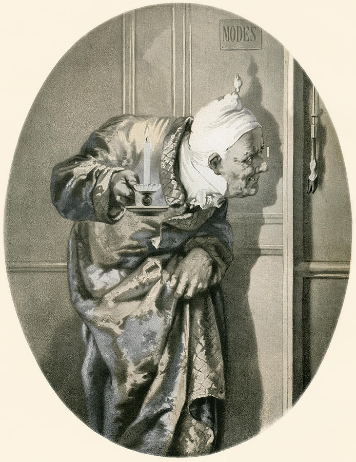 694x900 Old Man Spying Through Keyhole From Drawing - Looking Through A Keyhole Drawing