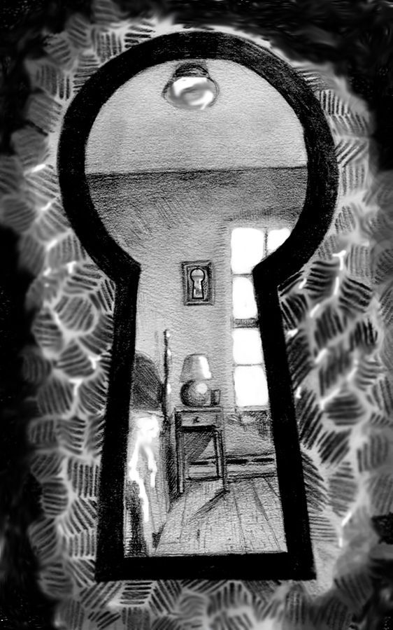 562x900 Keyhole Drawing - Looking Through A Keyhole Drawing