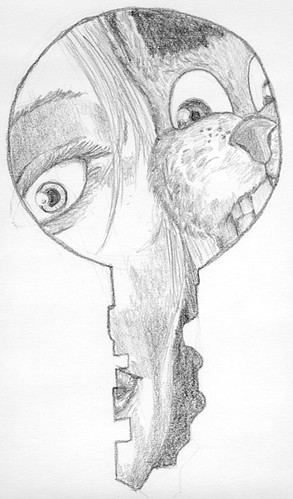 293x499 Alice Rabbit Looking Through A Keyhole - Looking Through A Keyhole Drawing