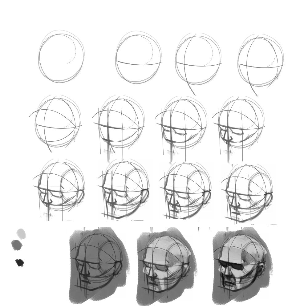 loomis method drawing heads