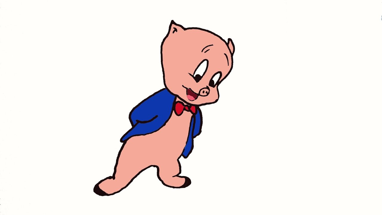 1280x720 how to draw porky pig - Looney Toons Drawings