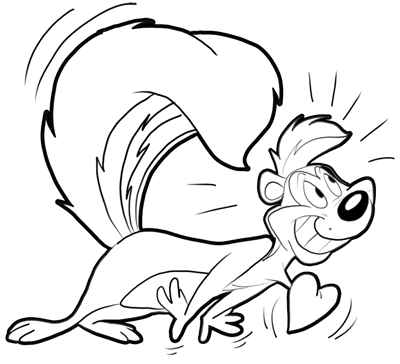 400x364 how to draw pepe le pew - Looney Toons Drawings