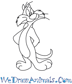 300x350 how to draw sylvester from looney tunes - Looney Toons Drawings