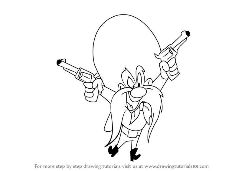 800x565 learn how to draw yosemite sam from looney tunes - Looney Toons Drawings