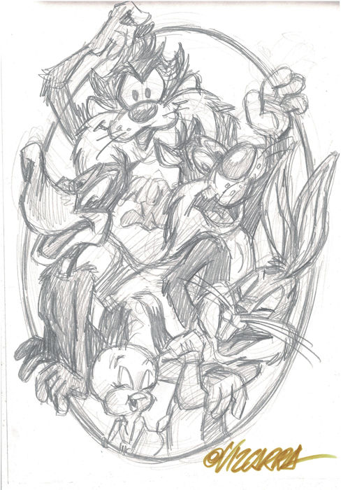 488x700 warner bros family - Looney Toons Drawings