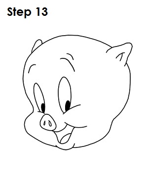 300x388 How To Draw Porky Pig - Looney Tunes Drawings