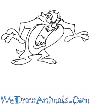 300x350 how to draw taz from looney tunes - Looney Tunes Drawings