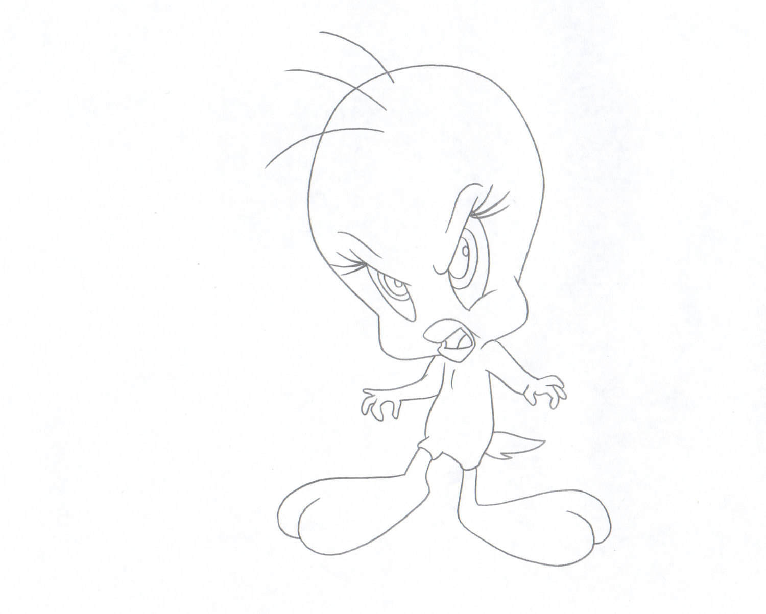 1500x1203 tweety bird looney tunes hand drawn animation cell drawing etsy - Looney Tunes Drawings