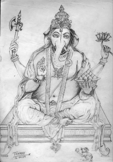 375x538 Lord Ganesha Drawing - Lord Ganesha Drawing Images