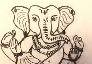 300x210 lord ganesha pencil sketch pencil shadow of lord ganesh drawing - Lord Ganesha Drawing Images
