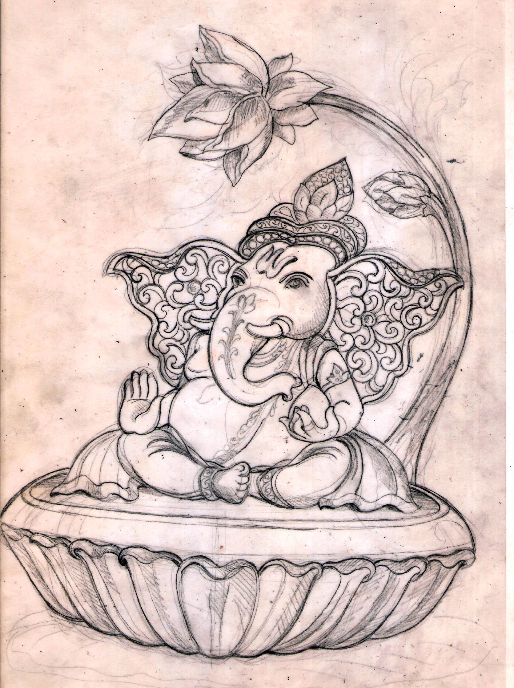 Ganapathi Pencil Drawing