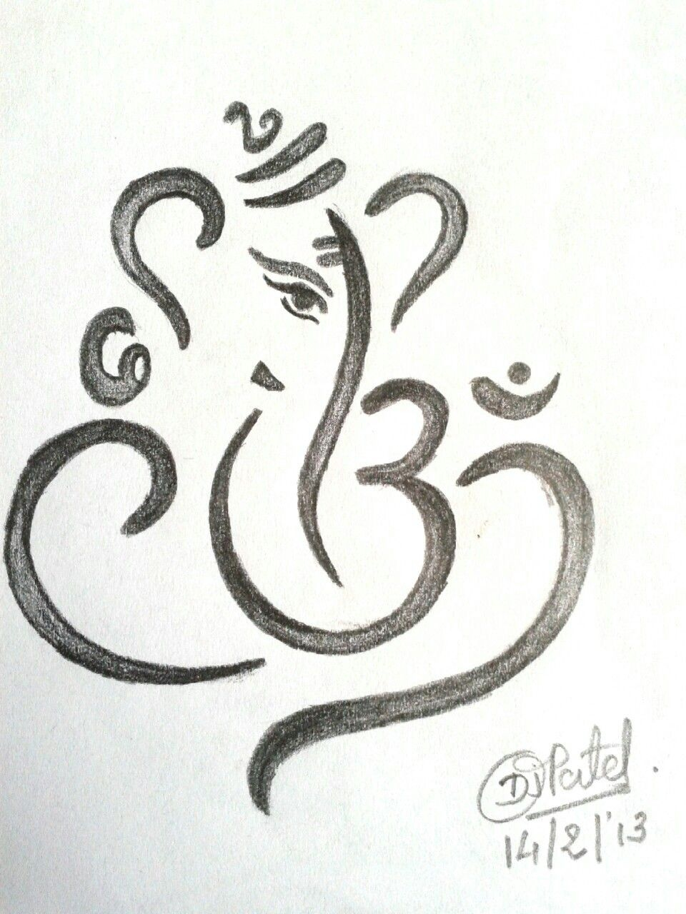 Simple Ganesh Drawing For Kid
