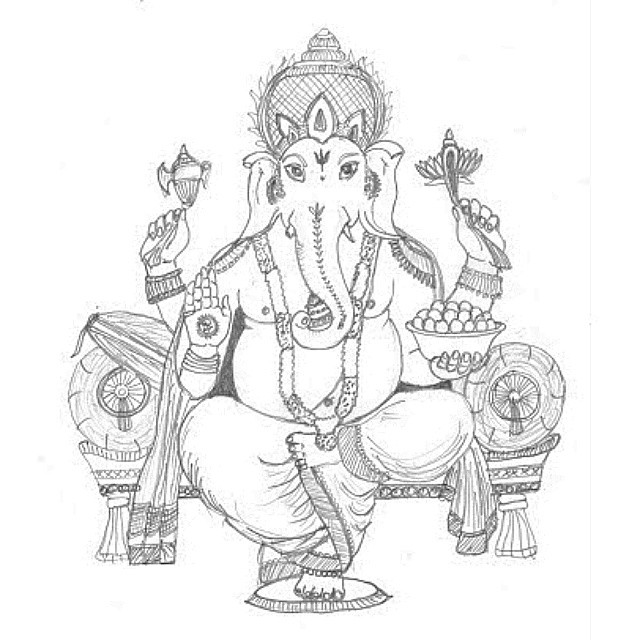 640x640 Ganesh Drawing - Lord Ganesha Drawing Pictures