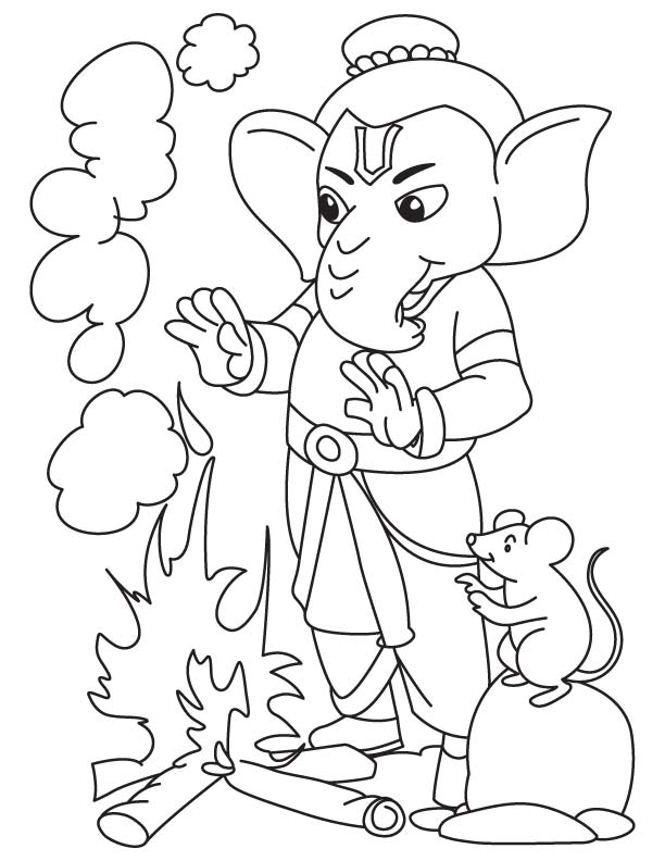 612x792 Ganesha Coloring Pages, Free Coloring Pages Of How To Draw - Lord Ganesha Drawing Pictures