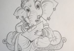 300x210 pencil sketch lord ganesh pencil shadow of lord ganesh drawing - Lord Ganesha Drawing Pictures