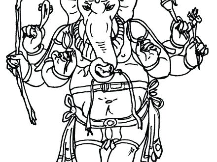 440x330 Coloring Pages Of Lord Ganesha Drawing At Free For Personal Use - Lord Ganesha Drawing Pictures