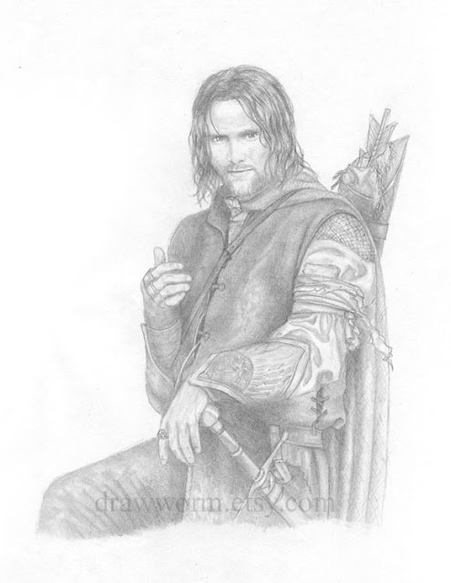 495x640 Drawworm Is Drawing Aragorn From The Lord Of The Rings Drawing - Lord Of The Rings Drawings