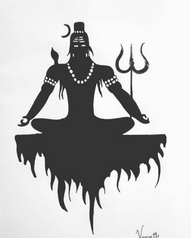375x469 Lord Shiva Meditation Drawing - Lord Shiva Drawing