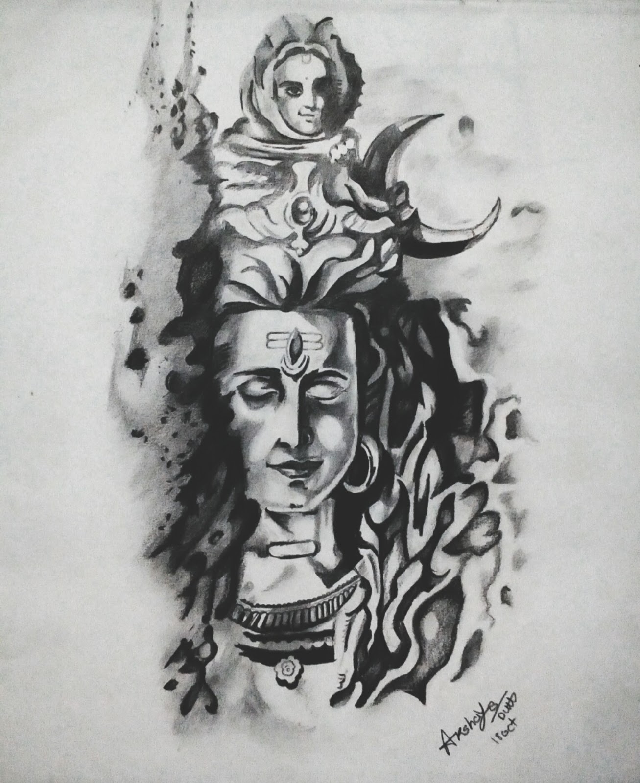 Creative Shiva Sketch Drawing 