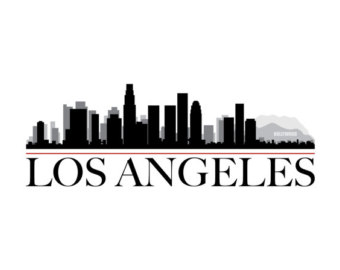 340x270 La Skyline Drawing Etsy - Los Angeles Skyline Drawing