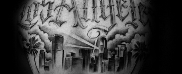 640x260 los angeles skyline tattoo designs for men - Los Angeles Skyline Drawing