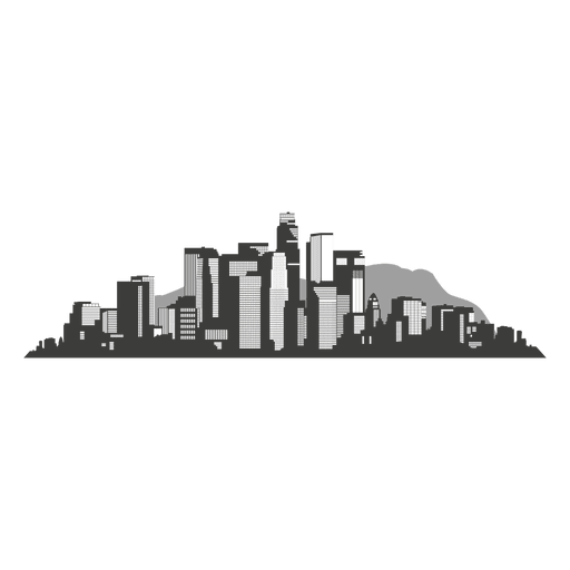 512x512 los angeles skyline black and white drawing clipart - Los Angeles Skyline Drawing