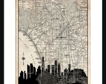 340x270 los angeles skyline etsy - Los Angeles Skyline Drawing