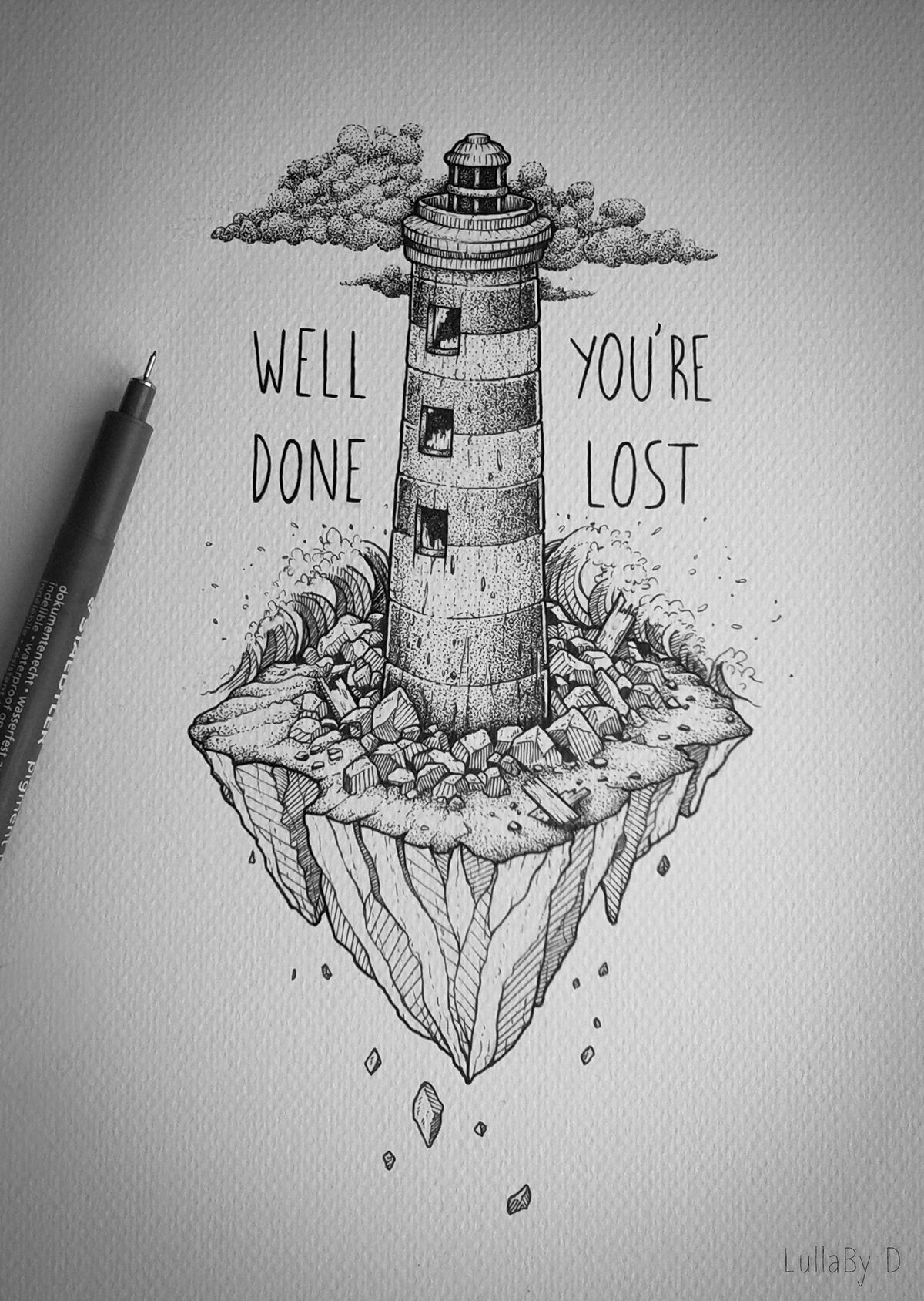 1200x1688 Well Done, You're Lost ! On Behance To Do Line Art Drawings - Lost Drawings