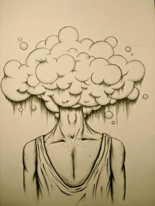 500x667 Head Lost In The Clouds - Lost Drawings