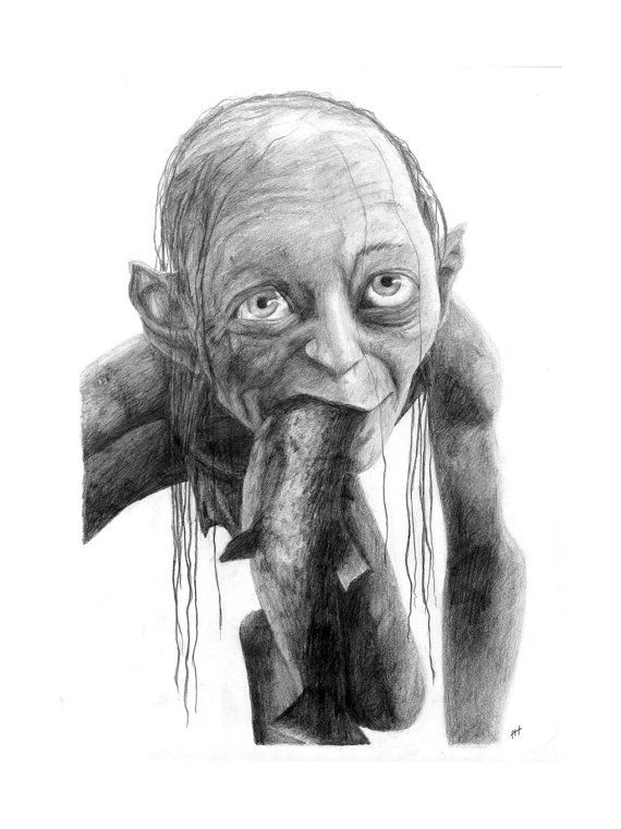 570x761 Smeagol Pencil Drawing Lord Pencil Drawings, Drawings, Lord - Lotr Drawings