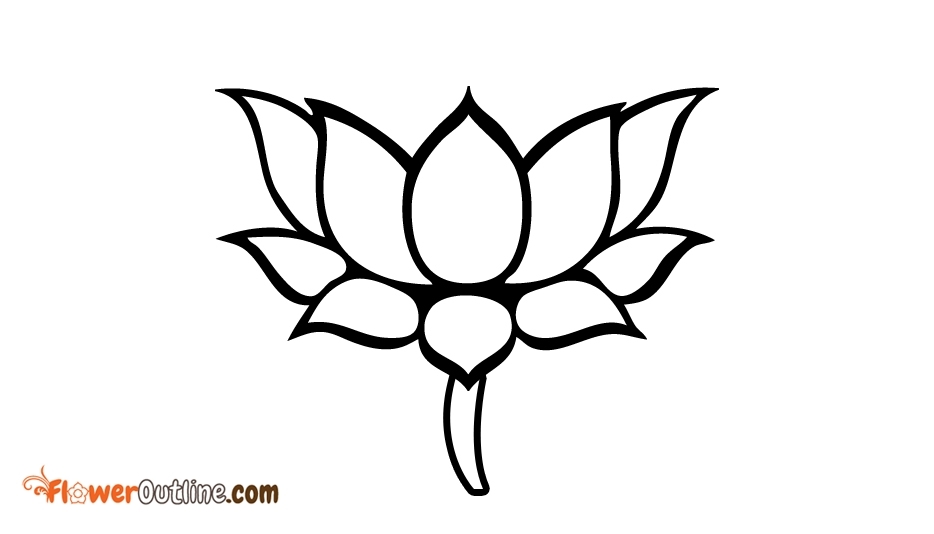 934x534 Lotus Drawing Outline For Free Download - Lotus Drawing