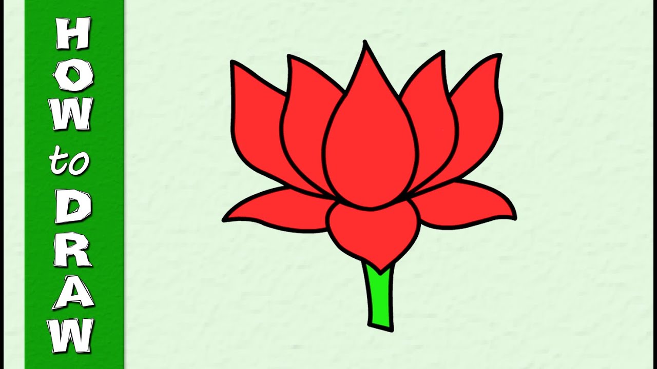 1280x720 How To Draw Lotus Drawing For Kids - Lotus Drawing