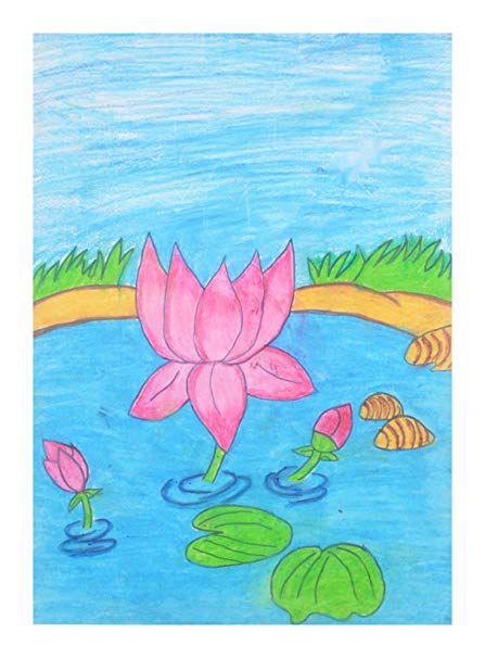 447x606 Raj's Creation Paper Lotus Drawing - Lotus Drawing Images